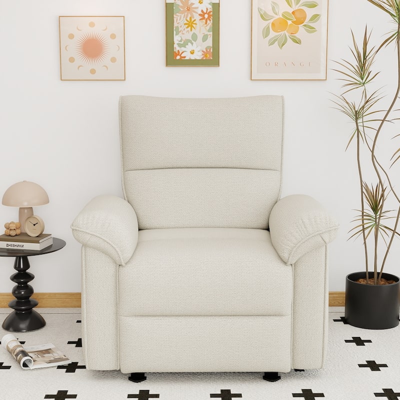 GDFStudio - Zero Wall Snowflake Velvet Power Recliner with USB Type-C