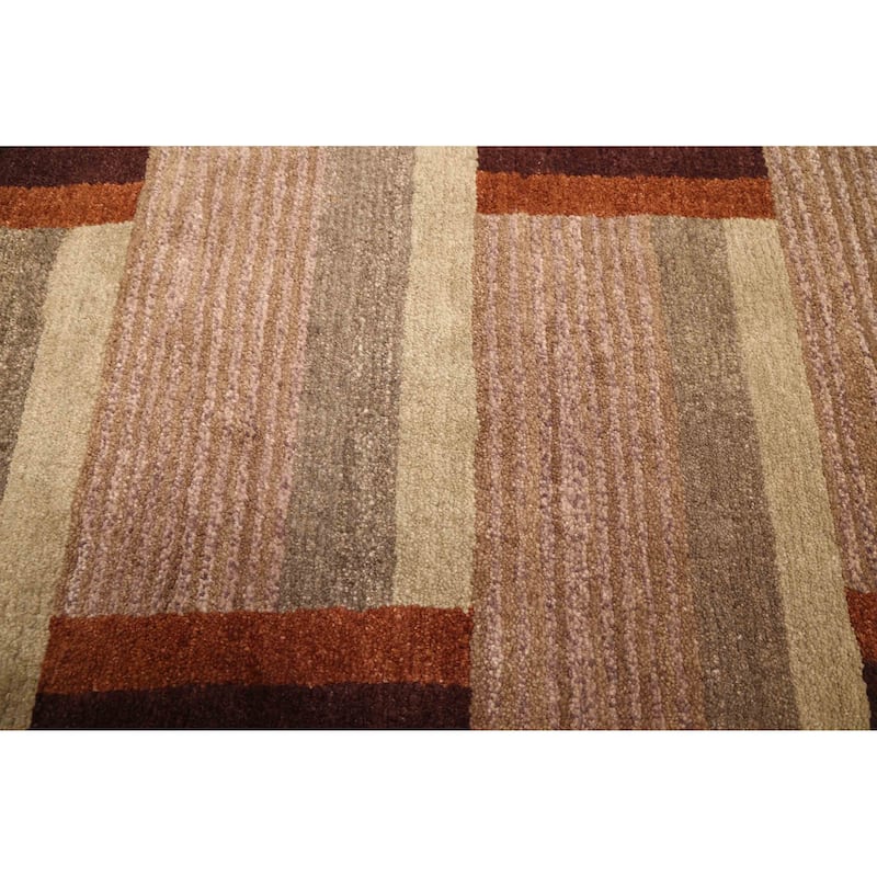 ECARPETGALLERY Hand-knotted Opulence Brown Wool Rug - 4'0 x 5'11