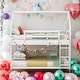 preview thumbnail 2 of 7, Twin over Twin Low Bunk Bed, House Bed with Ladder