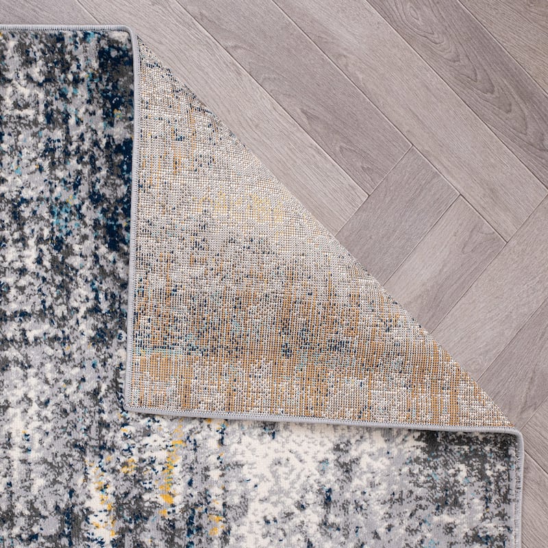 World Rug Gallery Geneva Contemporary Distressed Absract Area Rug