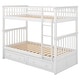 preview thumbnail 6 of 7, Twin over Twin Bunk Bed with Drawers, Convertible Beds,White