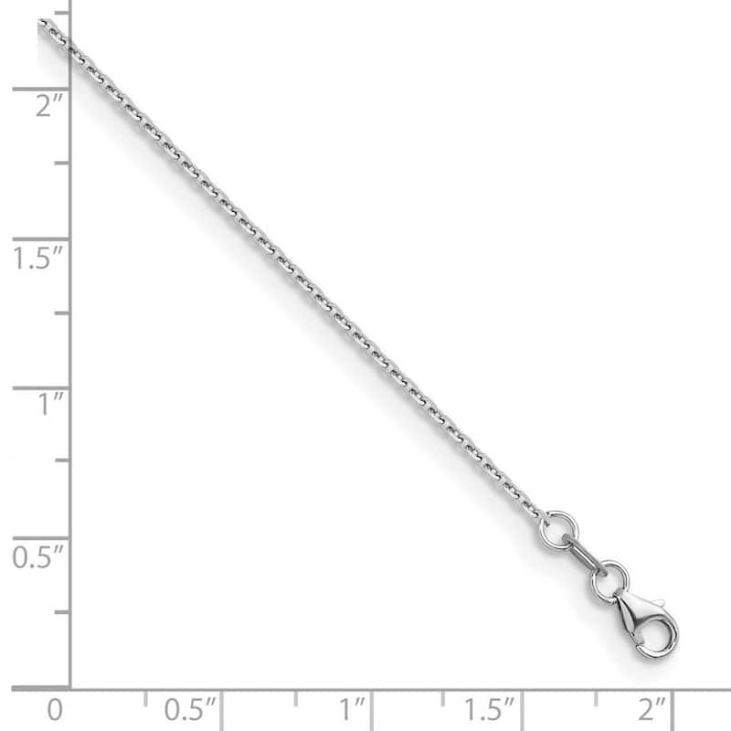 Curata Italian 18k White Gold 1.3mm Diamond Cut Chain Necklace (Lobster)