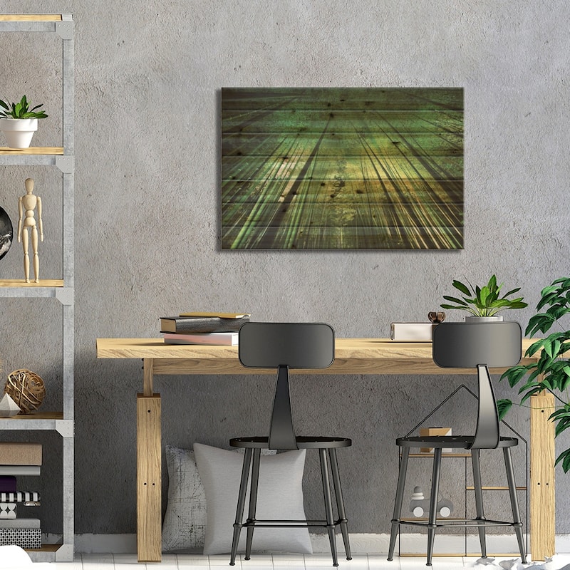 Bamboo Night Print On Wood by Takeshi Marumoto - Multi-Color