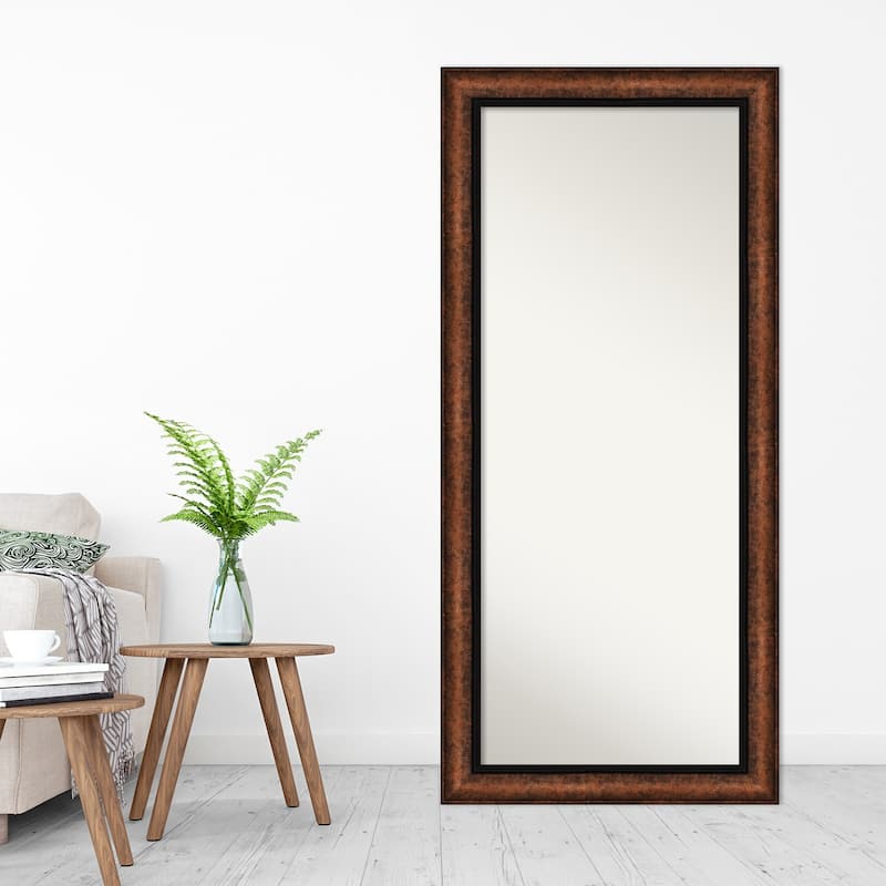 Non-Beveled Wood Full Length Floor Leaner Mirror 30.5 x 66.5 in. - Vogue Bronze Frame - Hued Bronze - 31 x 67 in