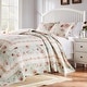 preview thumbnail 2 of 4, Greenland Home Fashions Antique Rose 100% Cotton Pieced Frame Reversible Bedspread Set Blue - Oversized King