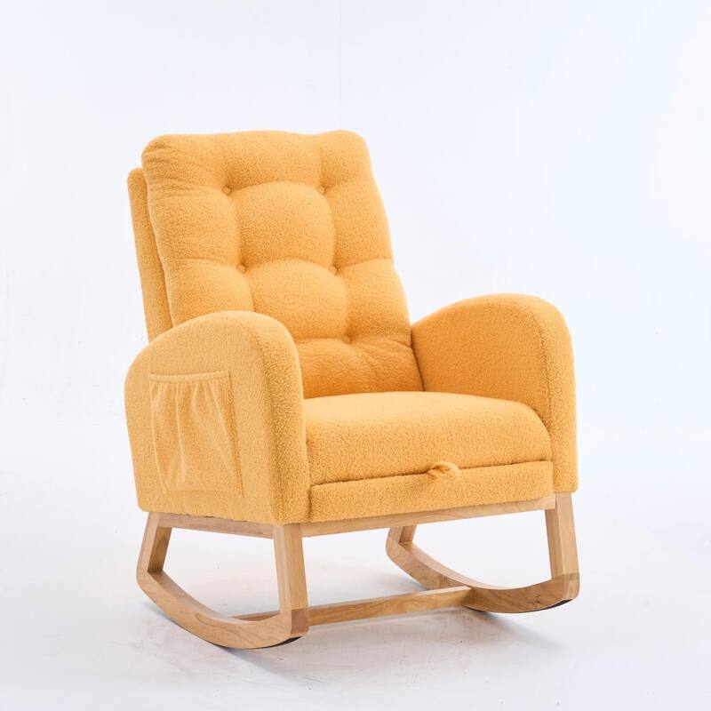 Nursery Rocking Chair - 39.76" Tall with Flip-Down Ottoman