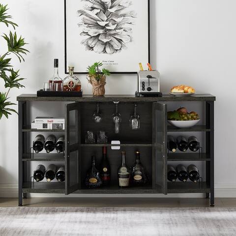 Industrial Wine Bar Cabinet,Liquor Storage Credenza