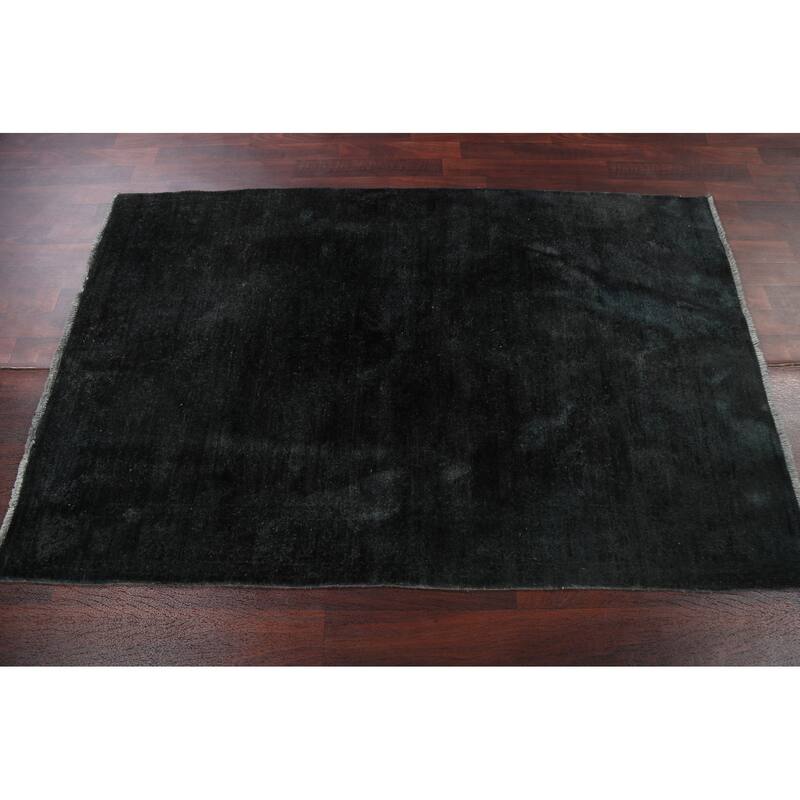 Hand Knotted Oriental 100% Wool Carpet Tribal Contemporary Black Gabbeh (kashkoli) Area Rug - 6' 0'' X 3' 11''