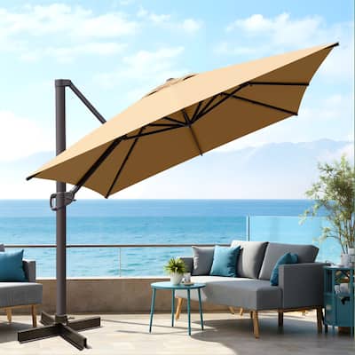 VredHom 10x13FT Patio Cantilever Umbrella Outdoor Offset Umbrella 360-Degree Rotation
