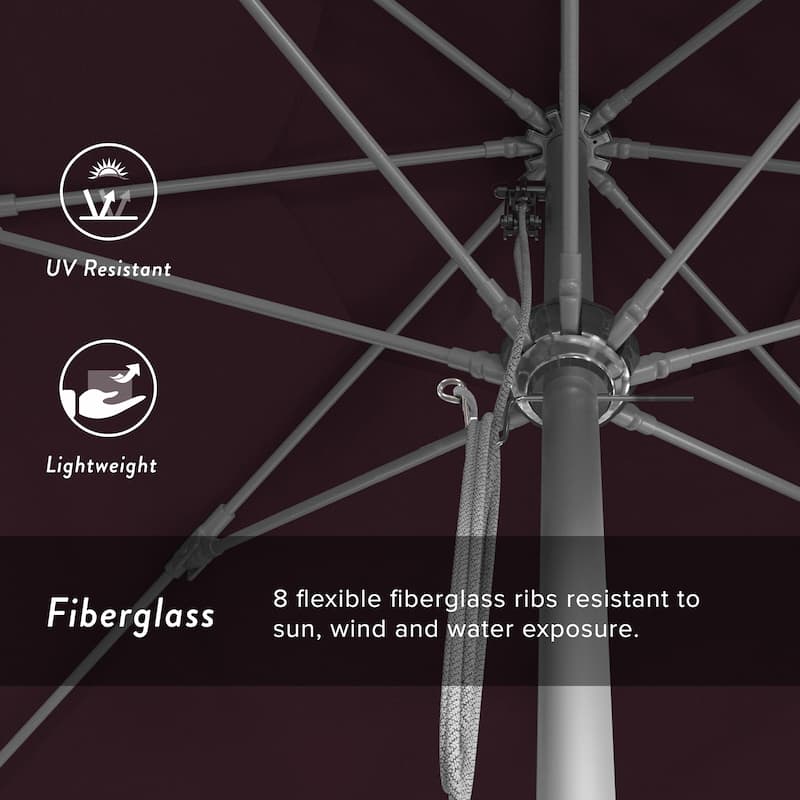 California Umbrella 11' Venture Series Patio Umbrella Silver Aluminum Pole Fiberglass Ribs Pulley Lift Pacifica
