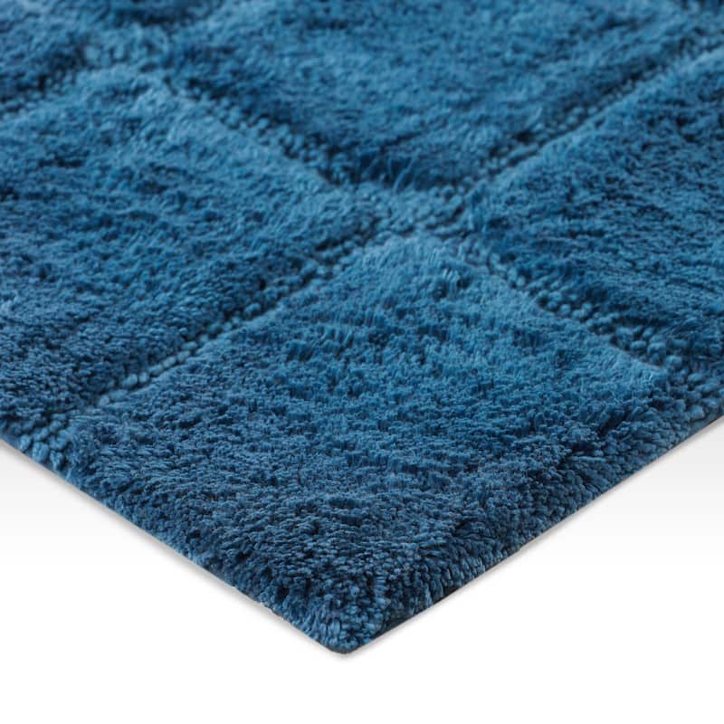 Superior Cotton Checkered 2-piece Non-skid Bath Rug Set