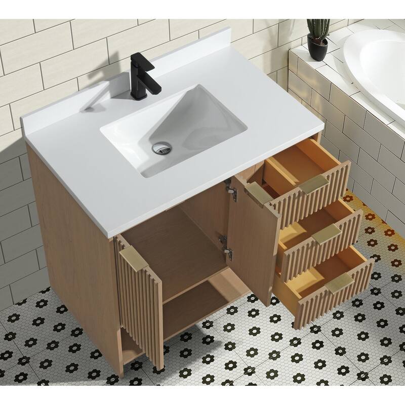 Ari Bath San Diego 36" Freestanding Bathroom Vanity Oak