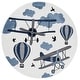 preview thumbnail 18 of 18, SAFAVIEH Carousel Kids Rudolfina Airplane Rug 5'3" Round - Ivory/Blue