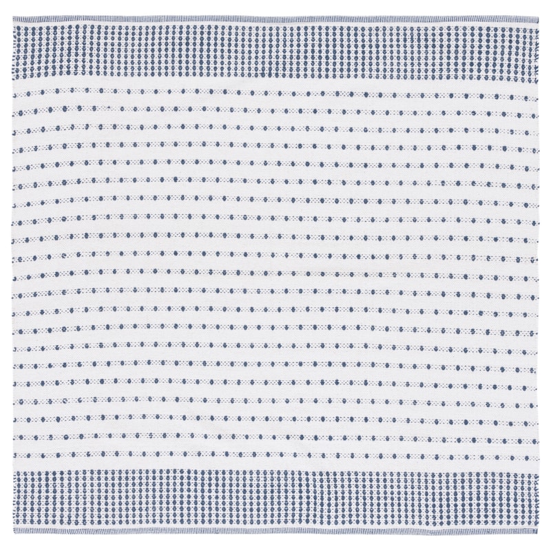 SAFAVIEH Handmade Flatweave Montauk Helena Cotton Rug - 6' Square - Navy/Ivory