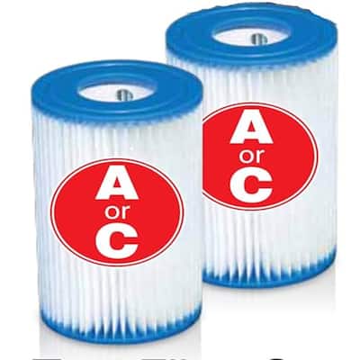Intex Easy Set Swimming Pool Type A or C Filter Replacement Cartridges (2 Pack) - 1