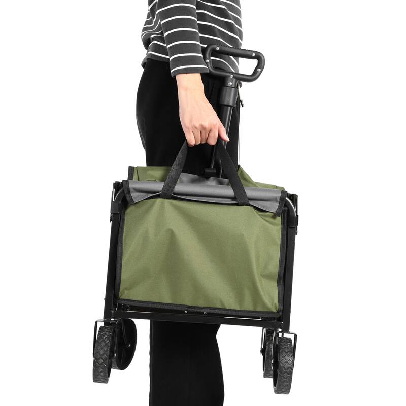 Lightweight Heavy Duty Folding Beach Wagon with Wheels, Large Capacity