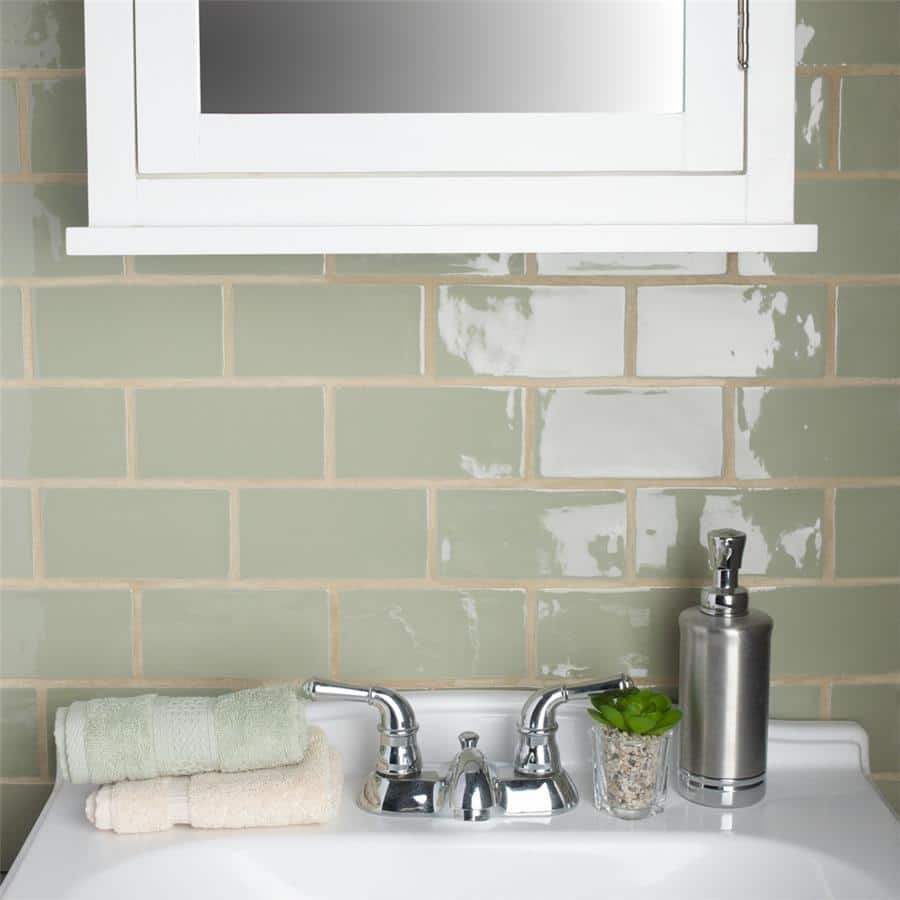 Merola Tile Chester Sage 3" x 6" Ceramic Wall Tile