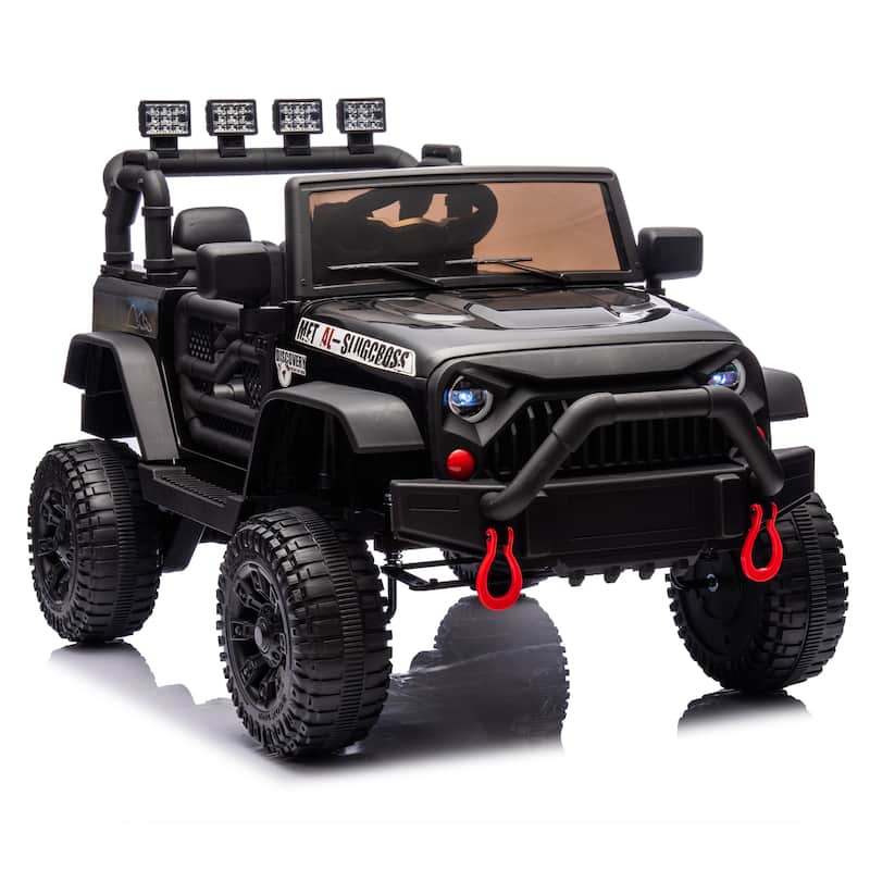 Black Kids Ride-On Car Electric Car Off-Road Toy Car Engineering Car