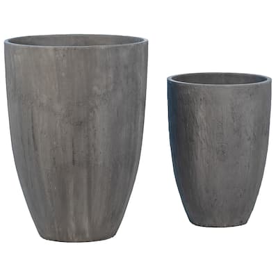 Willa Fiber and Sand Composition Pot Planter (Set of 2)