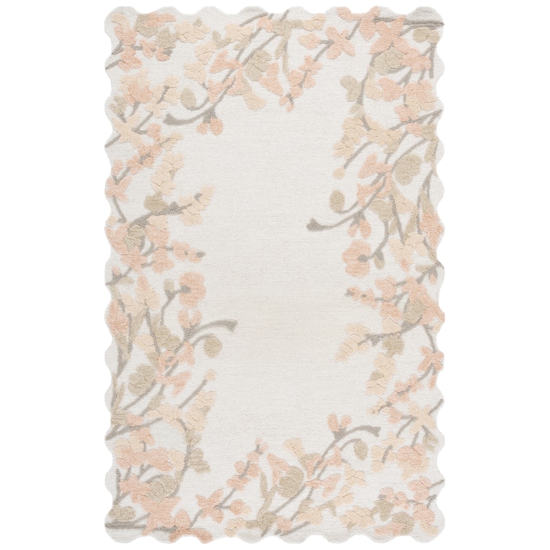SAFAVIEH Handmade Jardin Chihara Wool Rug - Beige/Rust - 6' Square