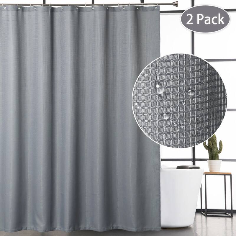 Waffle Fabric Shower Curtain for Bathroom