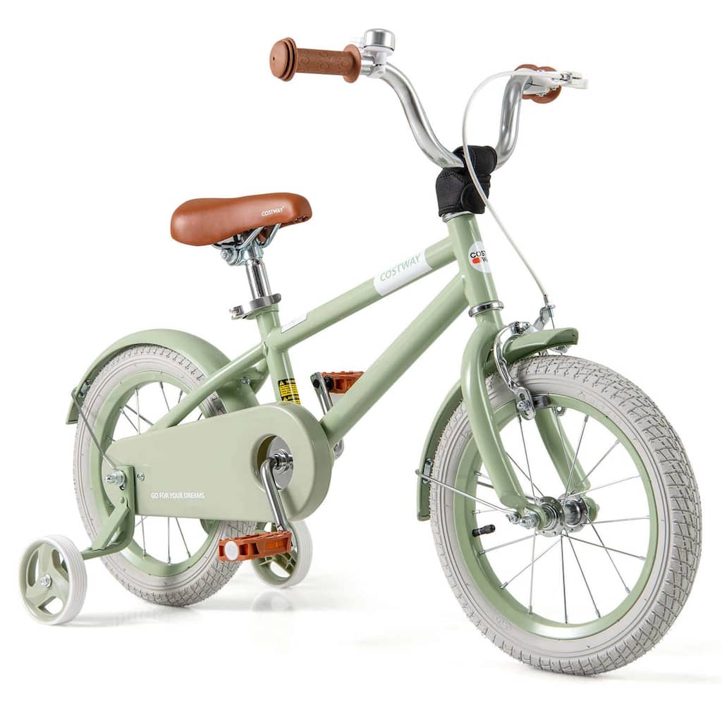 Costway 14" Kids Bike with Adjustable Saddle Handlebar Removable