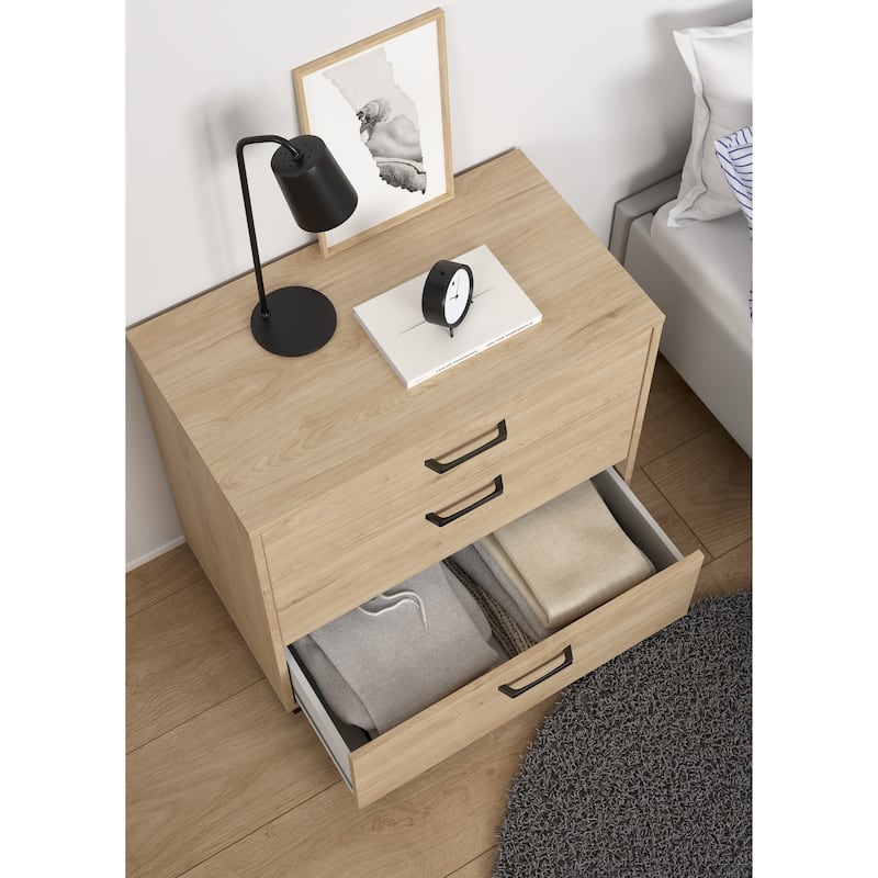 Porch & Den Sofia 3 Drawer Chest, Jackson Hickory