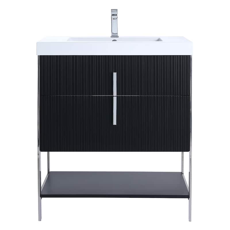 Fine Fixtures Serenity Modern Bathroom Vanity with White Gel Acrylic Top