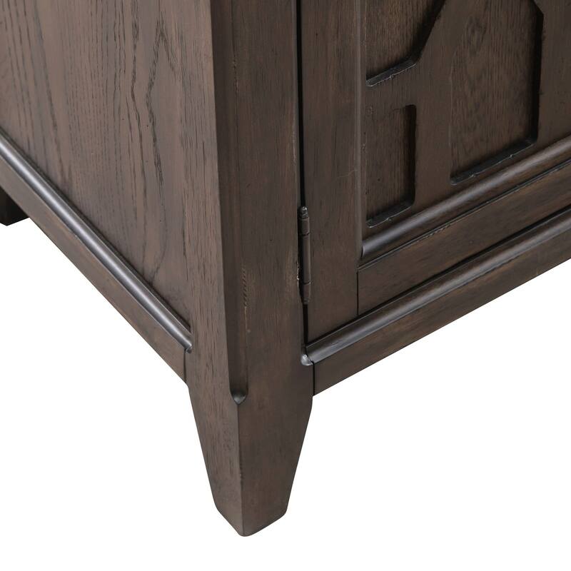 Paradise Valley Saddle Brown 2 Door Bedside Chest Charging Station