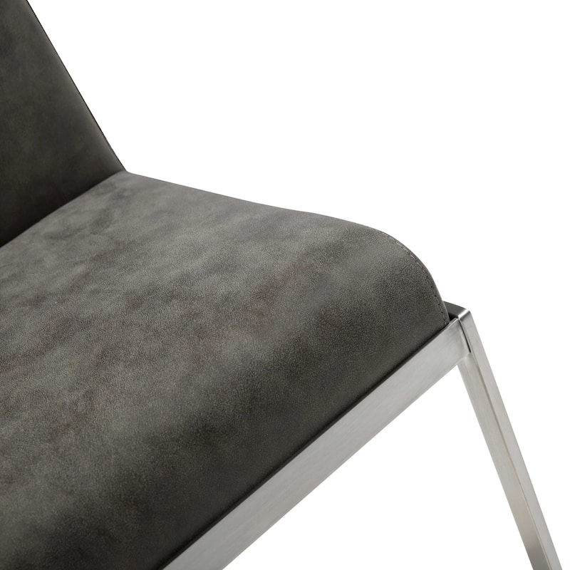 Small Contemporary Faux Leather Bar Stool with Upholstery Adjustable and Footrest Support - 18"L X 16.5"W X 31-41"H