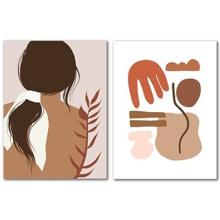 Ladies Back With Leavesr 2 Piece Wrapped Canvas Wall Art Set - Bed Bath ...
