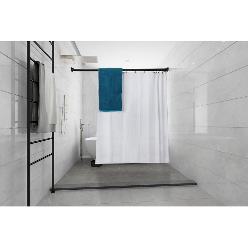 Utopia Alley 72-Inch Adjustable Rust-Proof Aluminum Double Shower Curtain Tension Rods, Includes Shower Liner and Shower Hooks