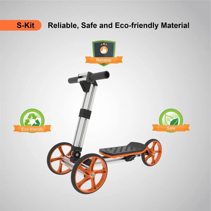 Kids Balance Bike And Scooter Kit Silver Modular Outdoor Toy - 28.74" L x 12.99" W x 20.87" H