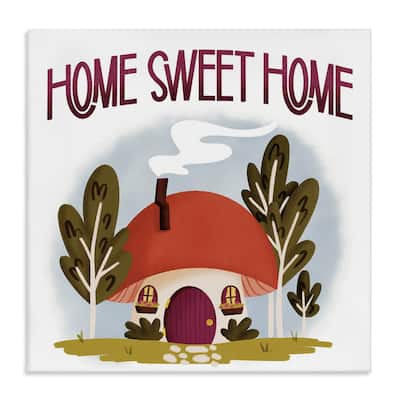 Stupell Sweet Home Mushroom Cottage Canvas Wall Art Design By Sarah Hickman