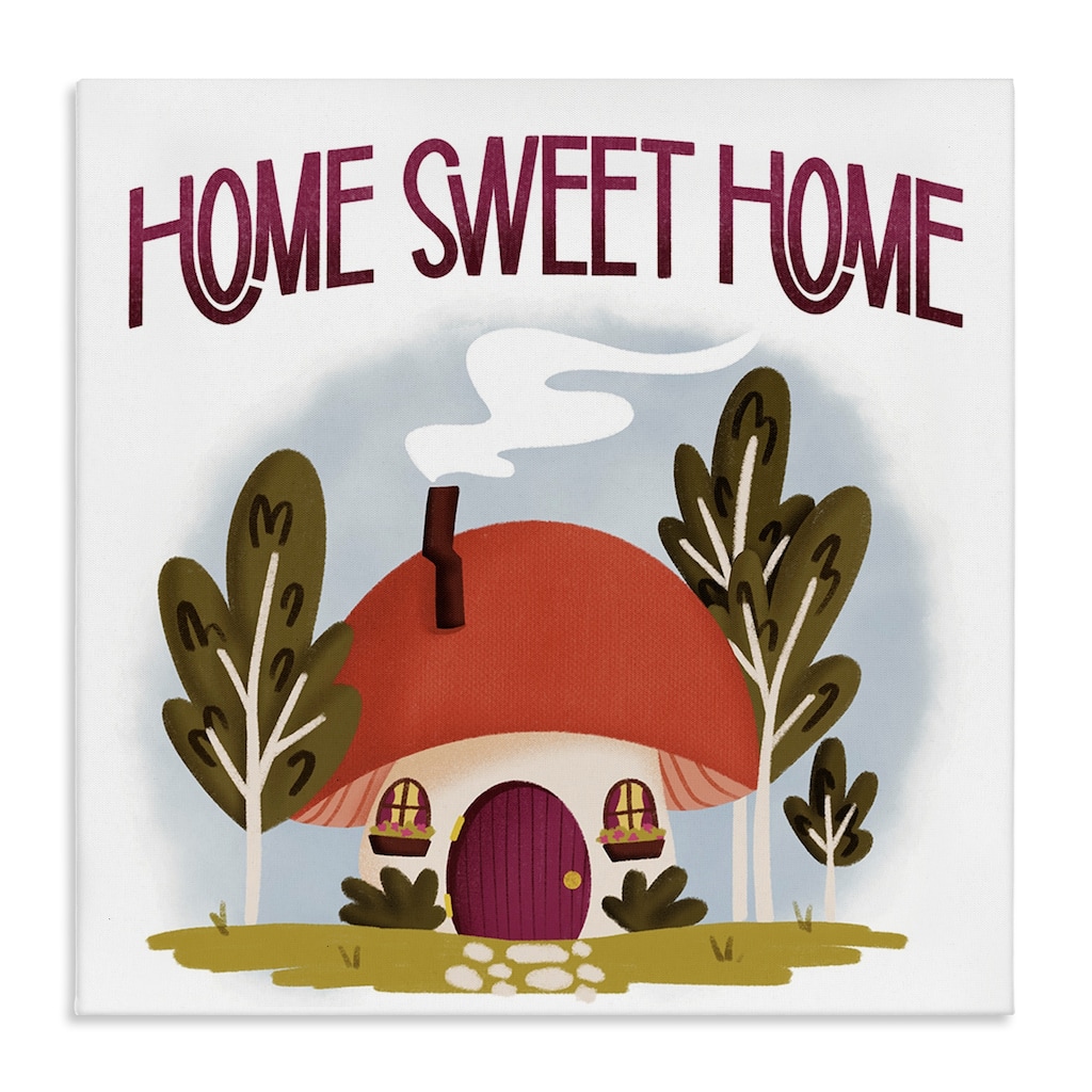Stupell Sweet Home Mushroom Cottage Canvas Wall Art Design By Sarah Hickman