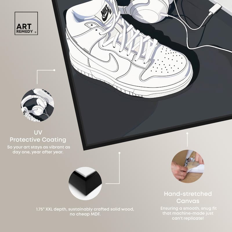 Laptop Sneaker Study Canvas by Art Remedy