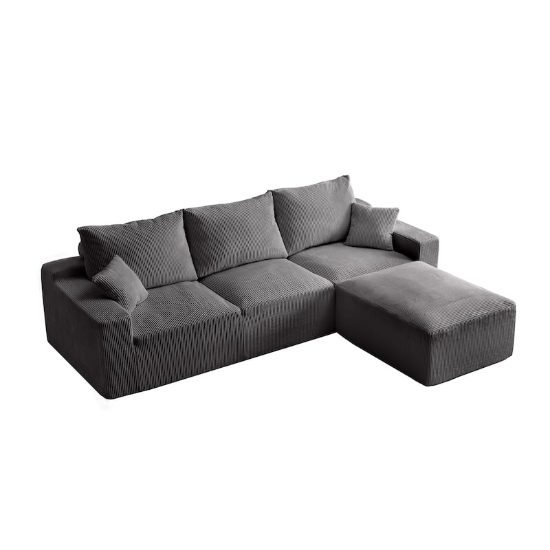 3-Seater Sofa, Plush Compact, No Assembly, Living Room Bedroom
