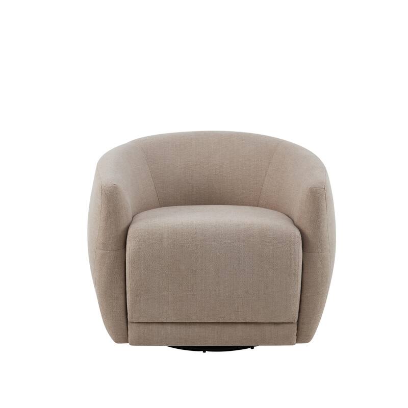 Swivel Barrel Chair with High-Density Cushion - Gray