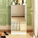 preview thumbnail 1 of 22, Timechee Mirrored Flip Drawer Shoe Cabinet Storage Cabinet Organizer White