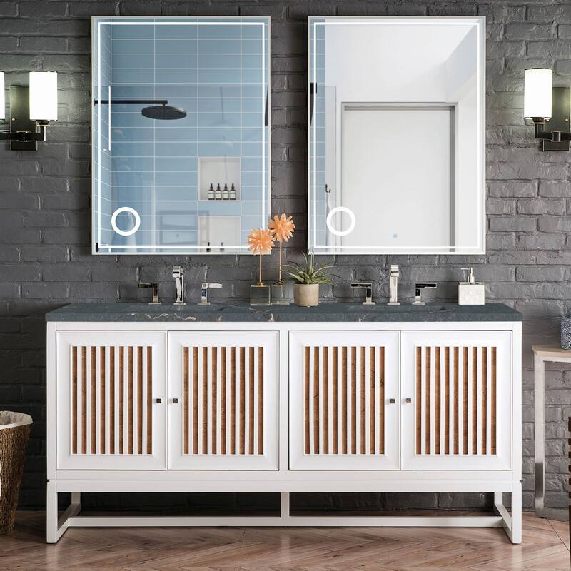 James Martin Vanities E645-V72-3PBL Athens 72" Double Basin Poplar
