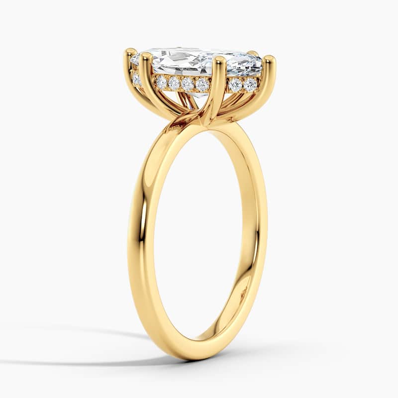 Auriya 14k Gold 0.75ctw Marquise Hidden-Halo Lab Grown Diamond Engagement Ring