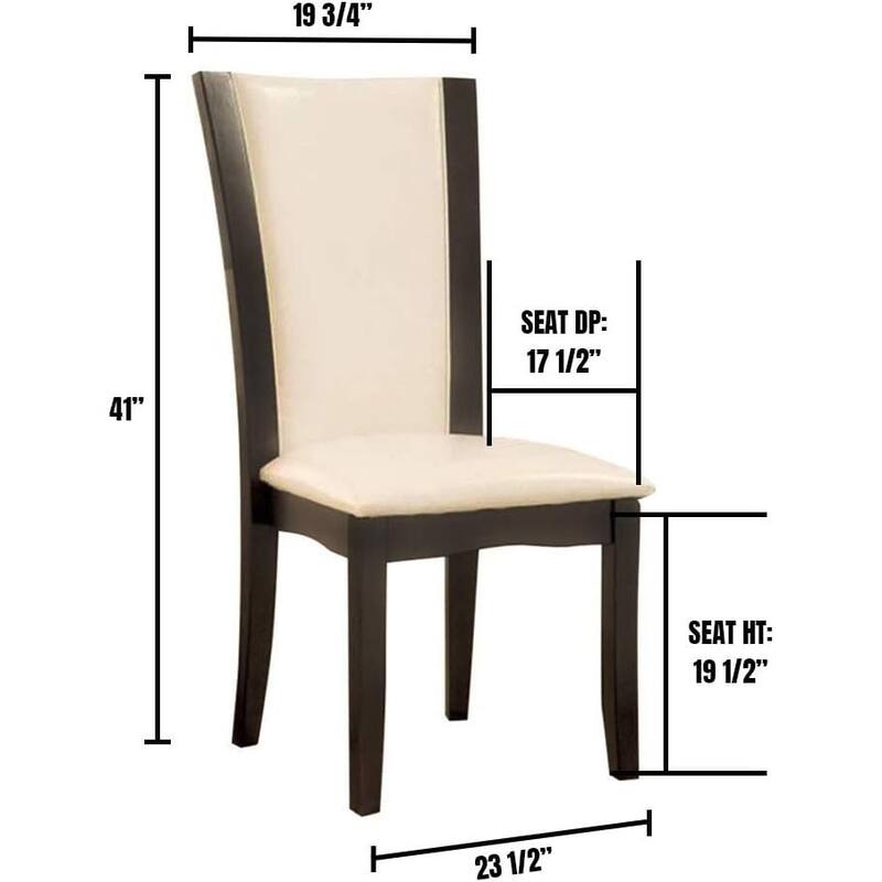Set of 2 Contemporary Leatherette Dining Chairs