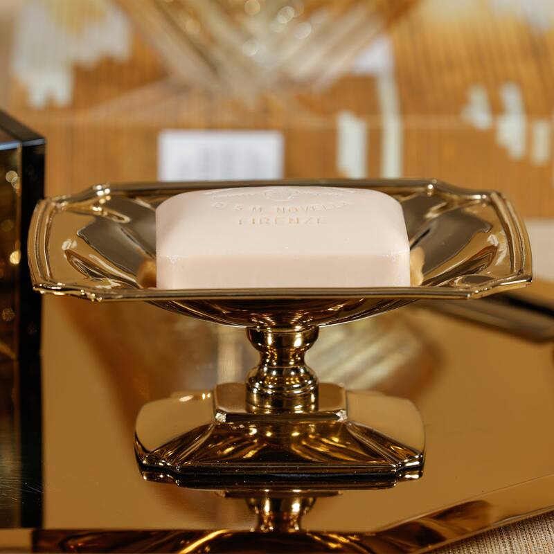 Lucente Polished Stainless Steel Footed Serving Dish