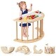 preview thumbnail 2 of 7, 6-in-1 Kids Climbing Playset Arch with Removable Cushion and Stoppers for Safety - 31.5" x 27" x 15.5" (L x W x H)