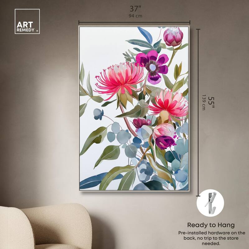 Watery Petals II Canvas by Art Remedy