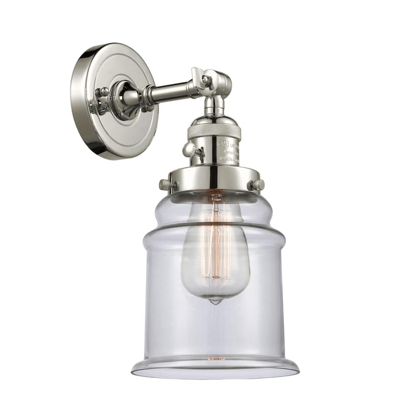 Innovations Lighting Canton Single Light 11" Tall Bathroom Sconce - 3 - Polished Nickel / Clear