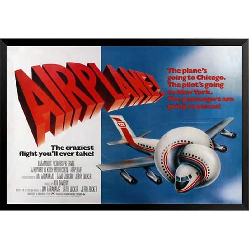 Airplane! The Movie Comedy Framed Poster - 24 x 36 Inch