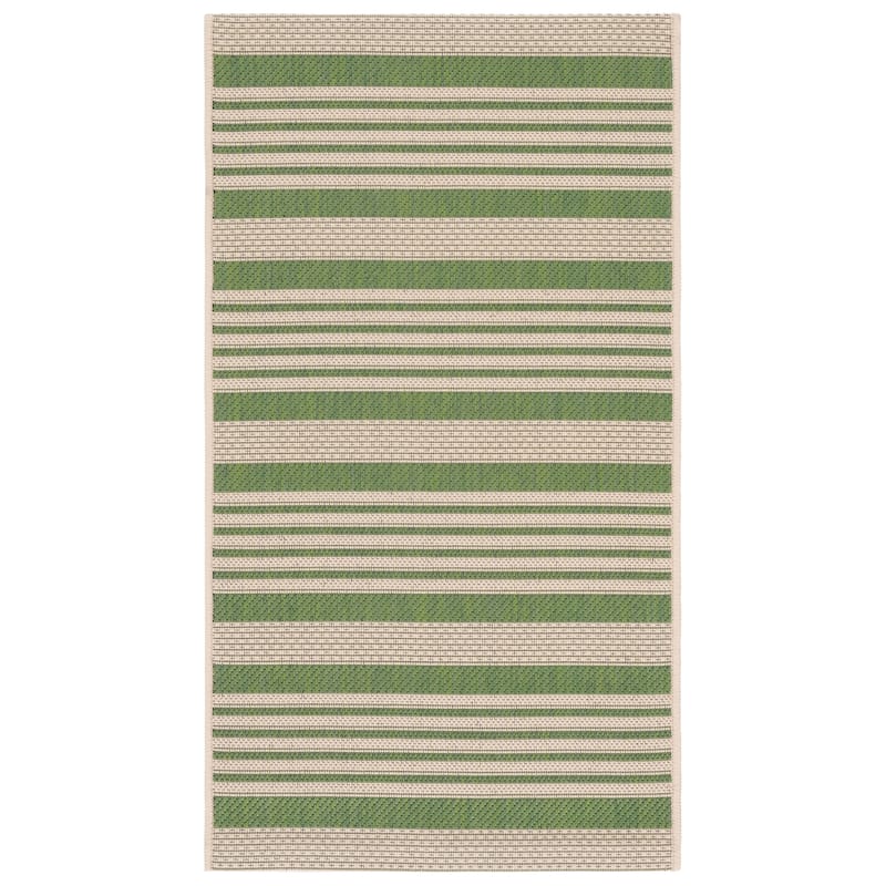 SAFAVIEH Courtyard Orsi Indoor/ Outdoor Waterproof Area Rug - 2' x 3'7" - Green/Beige