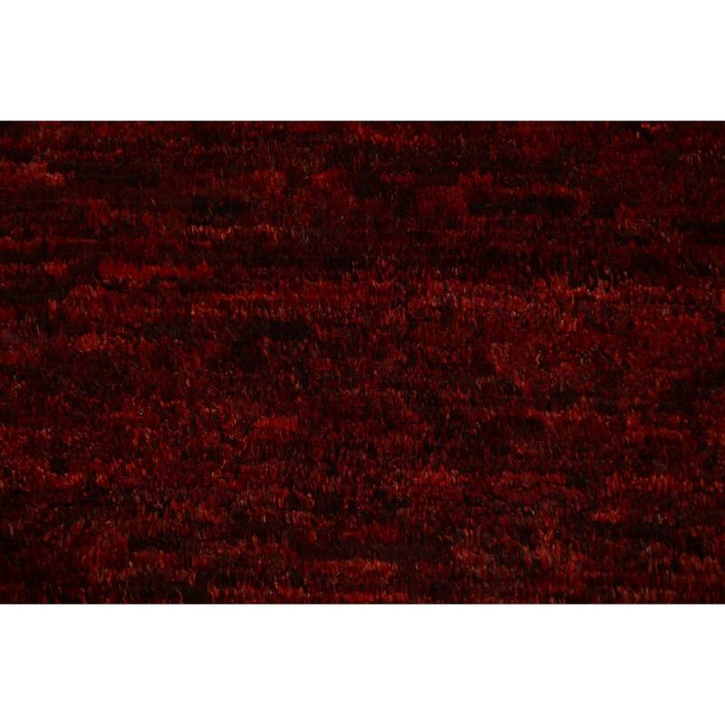 Hand Knotted Oriental 100% Wool Carpet Modern All-Over Red Moroccan Area Rug - 9' 9'' X 6' 9''