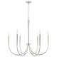 preview thumbnail 5 of 10, Holden 6-light Medium Chandelier Polished Nickel